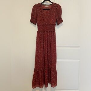 ✨NWOT✨ Max Studio Burgundy Floral Maxi Dress